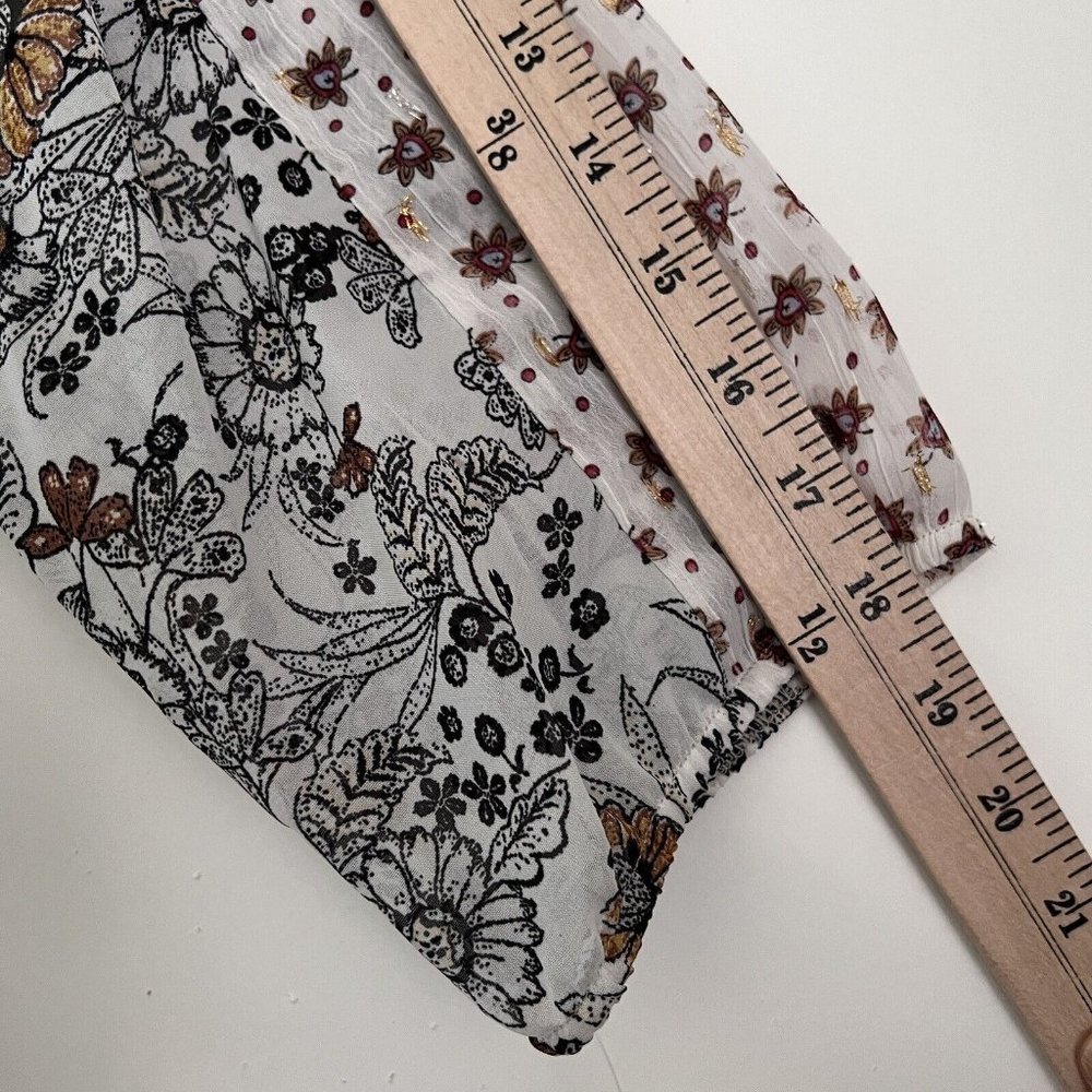 NWT Figueroa & Flower size XL Blouse Patterned with Gold/Silver Dots Flowy Boho - Picture 7 of 9